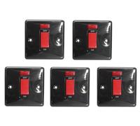 Black Nickel 45A Double Pole Switch with Neon Indicator | 1 Gang Heavy Duty Cooker & Shower Isolator | Screwed Faceplate Power Control Switch | Modern High Load Appliance Fitting (5)