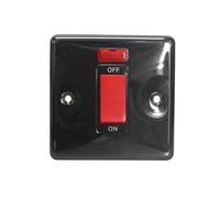 Black Nickel 45A Double Pole Switch with Neon Indicator | 1 Gang Heavy Duty Cooker & Shower Isolator | Screwed Faceplate Power Control Switch | Modern High Load Appliance Fitting (1)