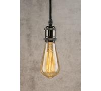 Black Nickel Ceiling Rose Hanging Pendant E27 Bulb Holder Vintage Retro Light T2