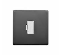 Black Nickel Screwless Plate 13A Unswitched Fuse Connection Unit - White Trim - Se Home