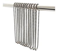 Black Nickel Shower Curtain Hooks, 27 Inch Ball Chain Design, 12 Pack Rust-Resistant Metal Curtain Rings for Bathroom Rods, Heavy Duty 4.5mm Shower Curtain Hangers