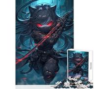 Black Ninja Jigsaw Puzzle 1000 Piece for Teenagers Art Work Gifts Improve Memory AntiStress Toys Suitable for Ages 14 And Up (38x52cm)