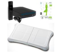 Black Nintendo Wii Console + Wii Fit Game White Balance Board