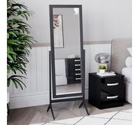 (Black) Nishano Rectangle Mirror Standing Tall Swivel Frame