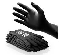 Black Nitrile Gloves 7 Mil, Powder-Free, Latex-Free, Disposable Exam Gloves, Multipurpose, 100 Pack (Black, L - Coun 100)