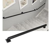 Black Non Slip Metal ils for Stairs Industrial Indoor/Outdoor Loft Railings Wall Mounted Support Rods Complete Kit 30 600Cm (2.6Ft/0.8M)