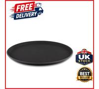 Black Non-Slip Serving Tray 16" Round Lightweight Shatterproof Design