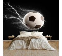 Black Non-Woven Photo Wallpaper Mural 400 x 280 cm Sports Exercise Football Photo Wallpaper - Bedroom Wall Art Decoration, Eco-Friendly Mural for Living Room Kids Bedroom