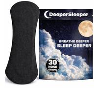 Black Nose Strips for Sleeping - Anti Snoring Nasal Strips for Better Breathing at Night - Strong Adhesive Nose Tape for Men & Women - 1 Month (30 Pack)