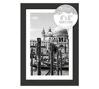 Black Nouveau Simple Design Styrene Photo Frame 4x6"