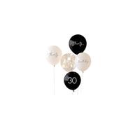 Black, Nude, Cream and Gold 30th Birthday Milestone Party Balloons