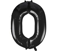 Black Number 0 Shaped Large Foil Balloon (86cm) 1 Piece - Perfect for Birthday Parties and Special Events