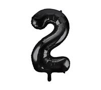 Black Number 2 Shaped Large Foil Balloon (86cm) 1 Piece - Perfect for Birthday Parties and Special Events