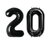 Black Number 20 - Large Helium Foil Balloon - Birthday Party Wedding Anniversary Decoration - 101cm