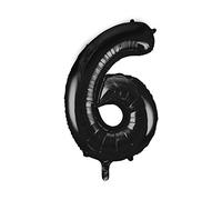 Unique Foil Balloon Number 6 - Black, Large 86cm - 1 Piece