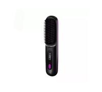 (Black) Numoya Portable Straightener Brush-GoBrush PRO, Rechargeable Mini Straightener