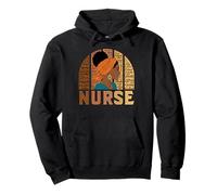 Black Nurse Afro Woman Inspirational Word Cloud RN Pullover Hoodie