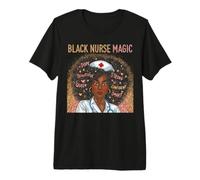 Black Nurse Magic African American Nursing Afro Black Women Premium T-Shirt