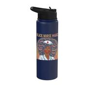Black Nurse Magic African American Nursing Afro Black Women Stainless Steel Insulated Water Bottle