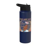 Black Nurse Magic African American Nursing Afro Black Women Stainless Steel Insulated Water Bottle