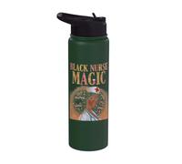 Black Nurse Magic African American Nursing Afro Black Women Stainless Steel Insulated Water Bottle