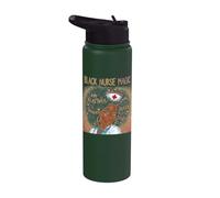 Black Nurse Magic African American Nursing Afro Black Women Stainless Steel Insulated Water Bottle