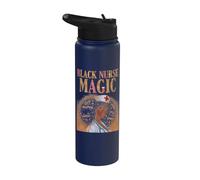 Black Nurse Magic African American Nursing Afro Black Women Stainless Steel Insulated Water Bottle