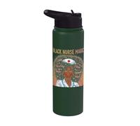 Black Nurse Magic African American Nursing Afro Black Women Stainless Steel Insulated Water Bottle