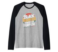 Black Nurse Powered by Purpose Melanin RN Pride Nursing Raglan Baseball Tee