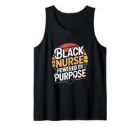 Black Nurse Powered by Purpose Melanin RN Pride Nursing Tank Top