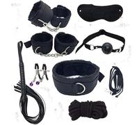 Black Nylon 8-Piece Set, Multiple Combinations to Choose from, Soft and Innovative, Surprise Gift for Couples On Holidays，Endurance Training Accessory