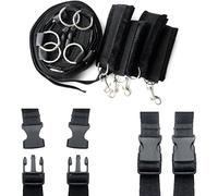 Black Nylon Elastic Tension Strap, Double Linear Bedside Strap, Equipped With Four Buckles, Stabilizes The Four Corners Of The Bed Without Shaking, Enhances Stability, Suitable For All Bed-K9-UK