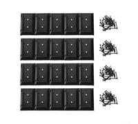 Black Nylon Fence Post Anchor Base For 2x4 And 2x6 Inch Wooden Rails With Rust Resistant Coating For Secure Outdoor Garden Fencing Installation Set Of Twenty Pieces(20)