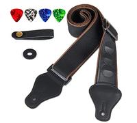 Black Nylon Guitar Strap Adjustable Durabiliy Strap For Acoustic Guitars For Ukulele Bass Includes Pick Pocket Beginner Guitar Accessories