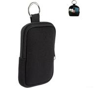 Black Nylon Inhaler Organizer 9.5x13.5cm with D-Ring | Fits standard inhalers, waterproof nylon, compact 9.5x13.5cm, includes metal D-ring, daily carry essential