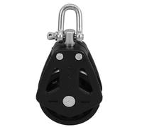 Black Nylon Single Swivel Pulley for Rope Cord Boating Shop Use | Stainless Steel Bearing, Wear Resistant Rotatable Block, Stable Load Performance for Gym Pulley System
