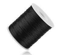 Black Nylon String Cord - 1MM 100 Yards Black Twine, Bracelet String for Bracelet Making, Braided Ornament Lanyard Sting, Jewelry Thread Clay Bead String for Crafts, Macrame Satin Cord