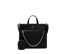 Black Nylon Tote Bag with Metal Chain ONE SIZE
