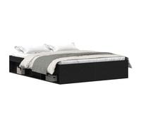 vidaXL Bed Frame Without Mattress Black Oak 160X200 cm Engineered Wood, Brown