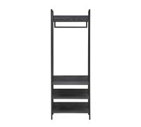 Timber Art Design 4 Tier Zahra Bedroom Double Open Wardrobe Furniture Storage Cupboard Black
