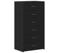 (black oak) vidaXL Sideboard with 6 Drawers Cabinet Cupboard Highboard Engineered Wood