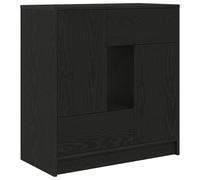 (black oak) vidaXL Sideboard with Drawers and Doors Black Oak 70.5x34x74.5 cm