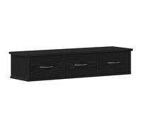 vidaXL Wall Cabinet Black Oak 88x26x18.5 cm Engineered Wood
