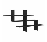 vidaXL Wall Shelf Black Oak 124.5x18x60.5 cm Engineered Wood