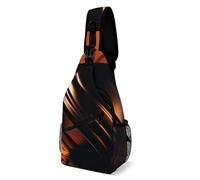Black Object Sling Bag Small Crossbody Bags with Adjustable Strap Durable Chest Bag for Hiking Travel