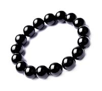 Black Obsidian, Beaded Bracelets for Men Women-Double Piyao Natural Gold Obsidian Adjustable Protection Jewelry Gifts,10mm