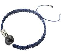 Black Obsidian Bracelet, Natural Strawberry Crystal Obsidian Crystal 925 Silver Bracelet for Women Adjustable Talisman Protects Luck Love Money Wealth Happy Peach Blossom,blue