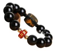Black Obsidian Bracelet, Red Agate Bracelet 10mm Crystal Beaded for Women Men Reiki Healing Chakra Meditation,Obsidian