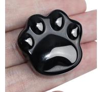 Black Obsidian Cat Crystals Healing Stones, Natural Worry Stone for Anxiety Stress Relief, Crystal Gifts for Cat Lover Women Men, Small Gift for Meditation Energy Balance Crystal Decor