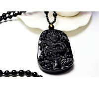 Black Obsidian Crystal Amulet Pendant for Men Women Lucky Animal Necklace Gifts for Reiki Healing Fox Necklace Jewellery